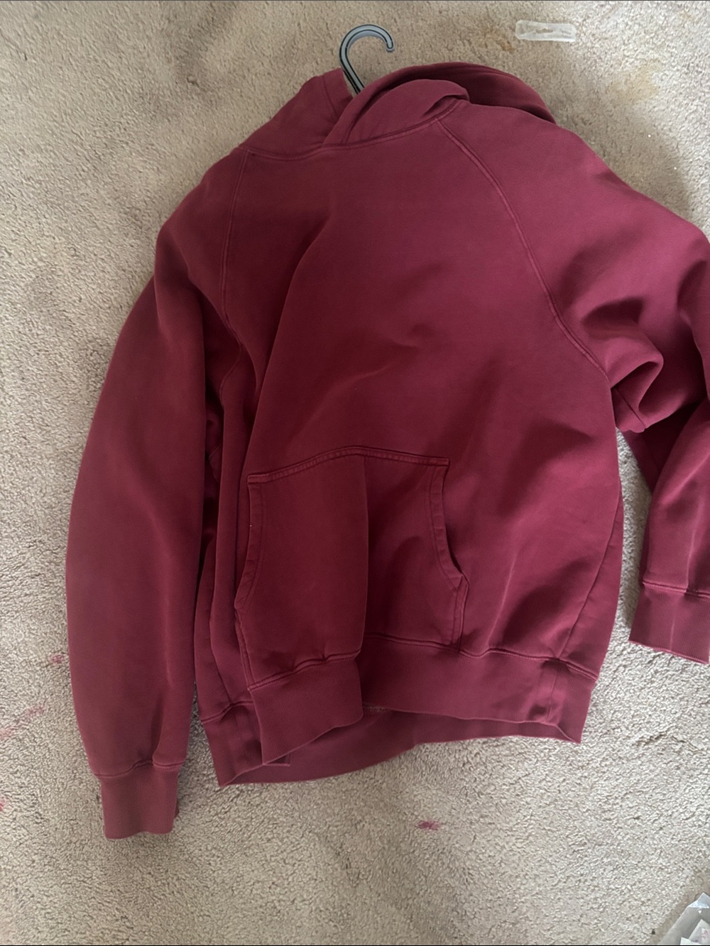 Aritzia Sweatfleece Hoodie in Deep Burgundy